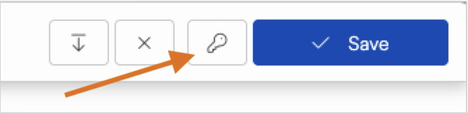Highlighted icon for a key function among other action buttons on the interface.
